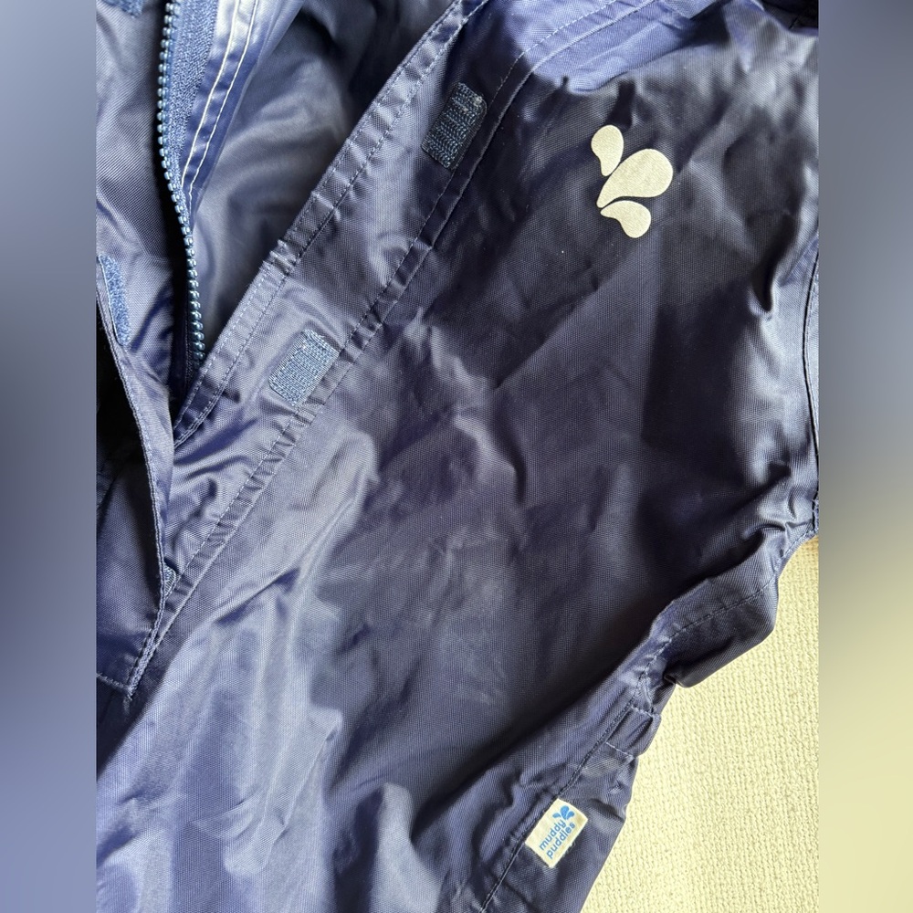 Muddy Puddles navy waterproof rain suit, sz 18-24 months - Picture 9 of 9